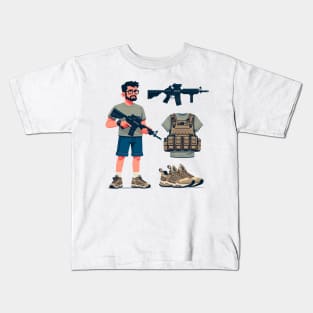 Tactical Gear Fusion Tee: Where Fashion Meets Urban Warfare Kids T-Shirt